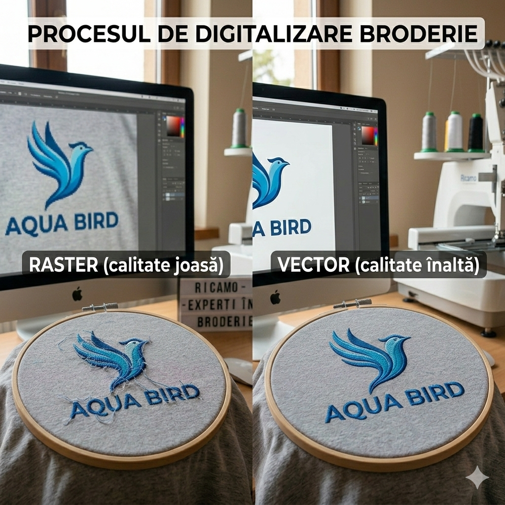 Cum pregătești logo-ul pentru broderie (Vector vs. PNG)