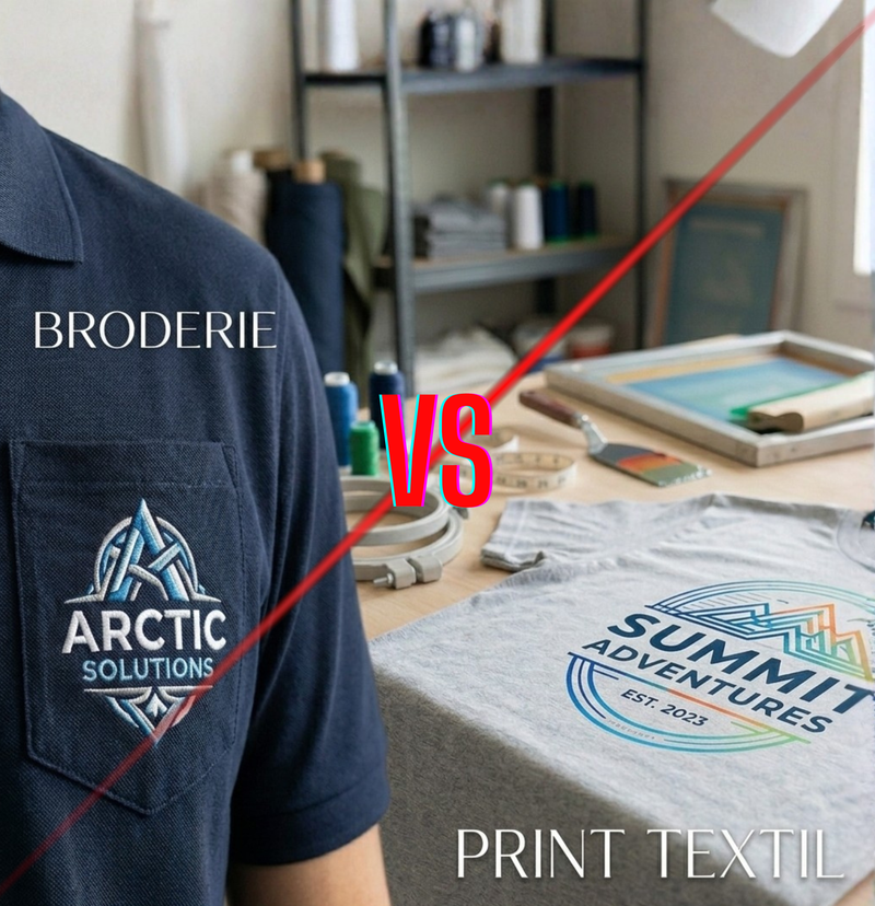 Broderie vs. Print Textil: Cum alegi cea mai bună variantă pentru uniformele afacerii tale?